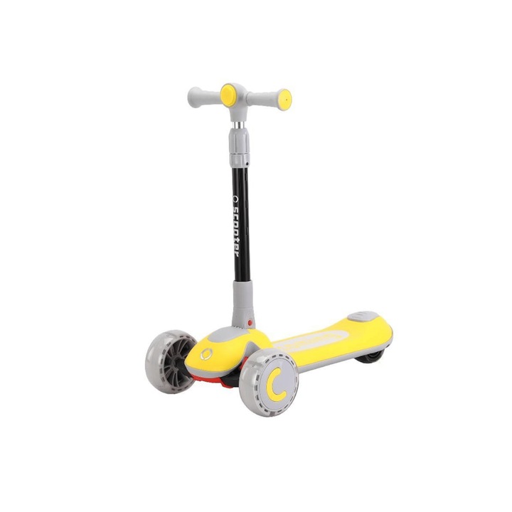 Roller üléssel, LED kerekekkel és magasságban állítható kormánnyal, sárga