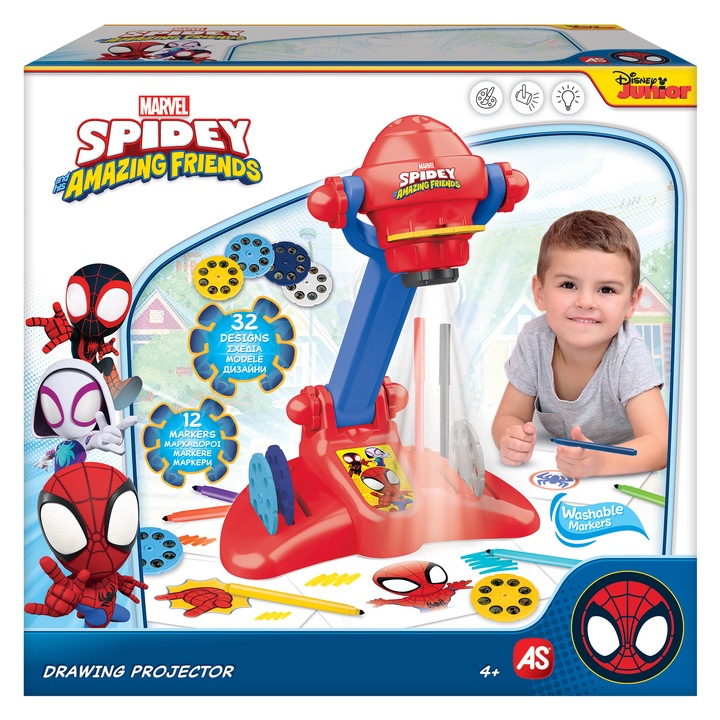 Set pentru desen AS - Proiector desen, Spidey & His amazing friends