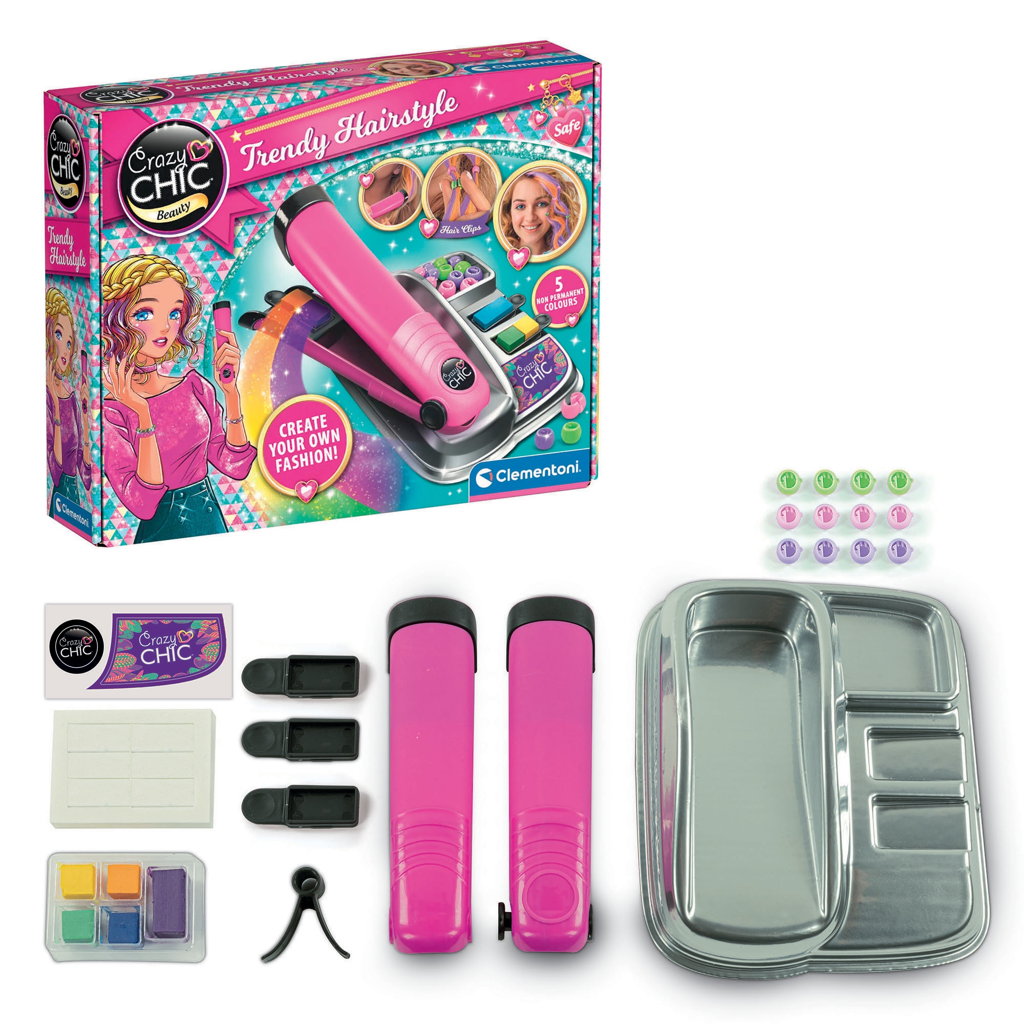 Aurelie 5点セット Set de joacă pentru păr Clementoni Crazy Chic - Trendy hairstyle