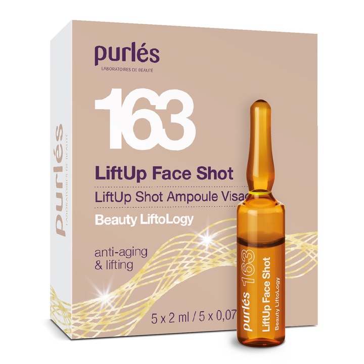 5 darabos Purles 163 LiftUp ampulla szett, 2 ml, DMAE-vel, niacinamiddal és C-vitaminnal
