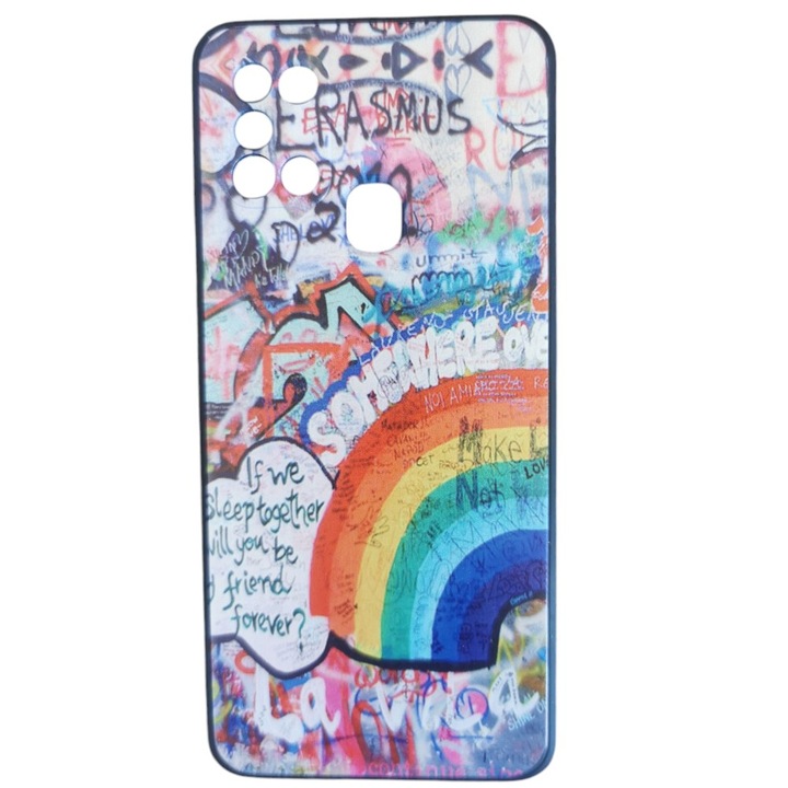 Jelly Funky Color szilikon tok Samsung Galaxy A21S kompatibilis, mikroszálas belső, rugalmas, 4-es modell, többszínű