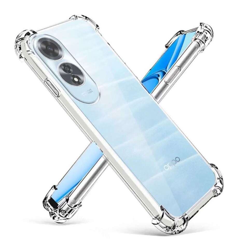Husa pentru Oppo A60 4G, SKYDDAR INNOVATION, Shockproof Clear din Silicon Slim, Transparenta, set cu sticker