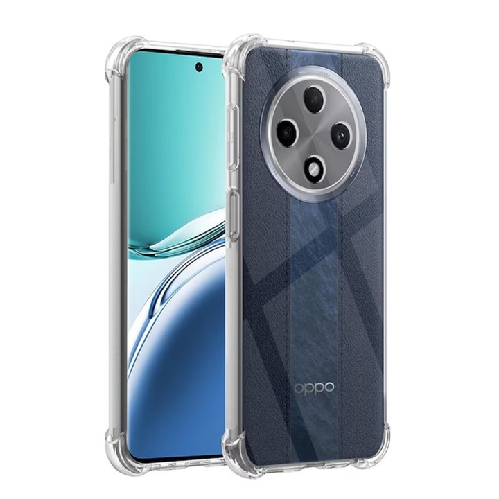 Husa pentru Oppo Reno12 F 5G / Reno12 FS / Reno12 F 4G, SKYDDAR INNOVATION, Shockproof Clear din Silicon Slim, Transparenta, set cu sticker