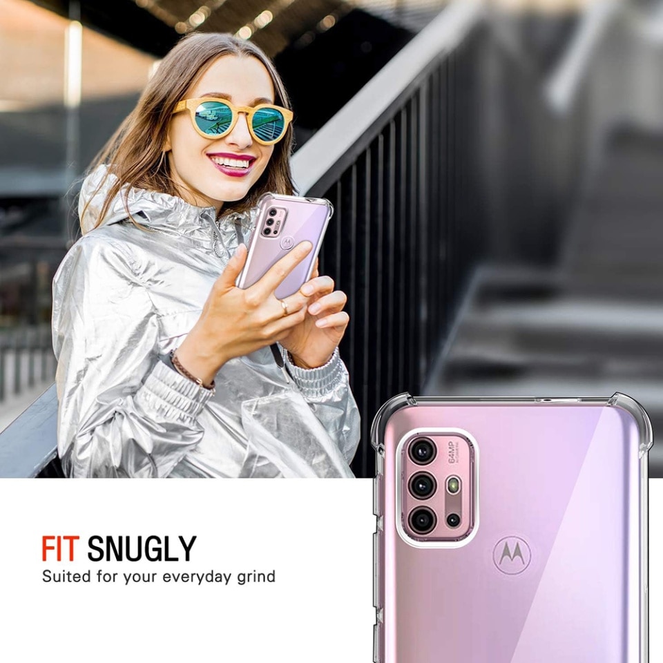 Husa pentru Motorola Moto G30 / Moto G10 / Moto G20, SKYDDAR INNOVATION, Shockproof Clear din Silicon Slim, Transparenta, set cu sticker