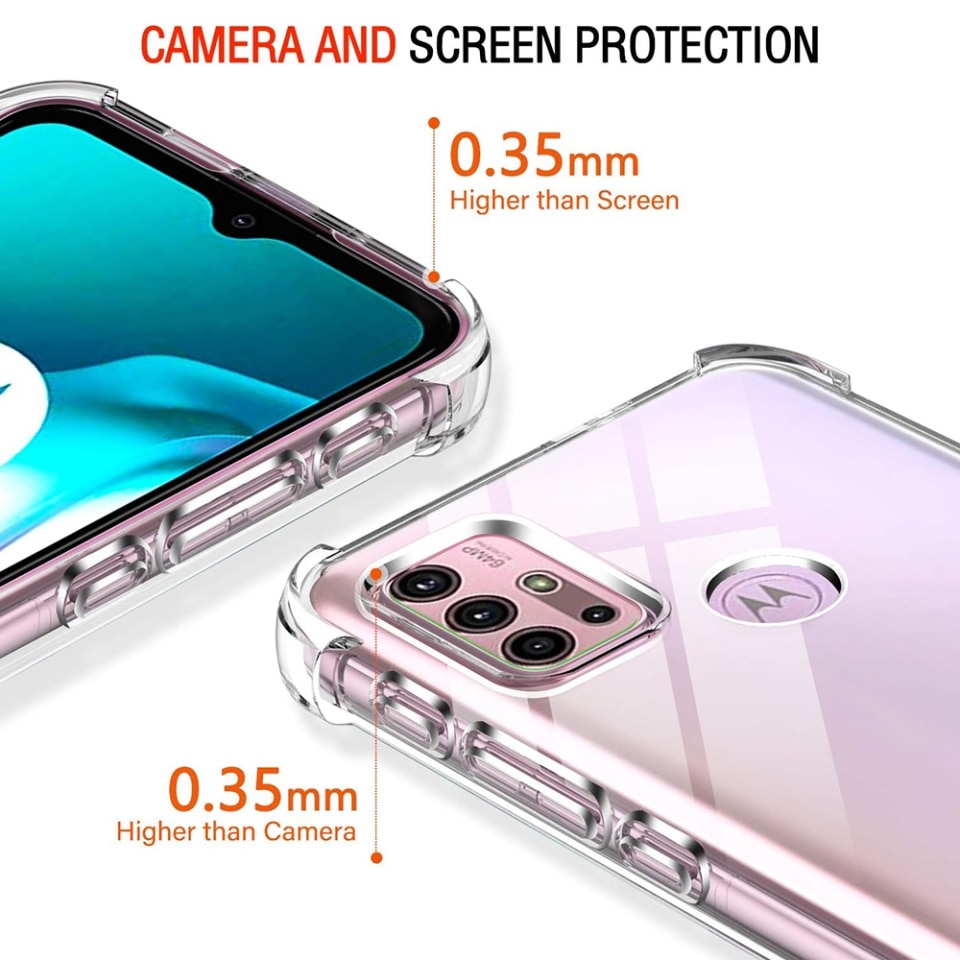 Husa pentru Motorola Moto G30 / Moto G10 / Moto G20, SKYDDAR INNOVATION, Shockproof Clear din Silicon Slim, Transparenta, set cu sticker