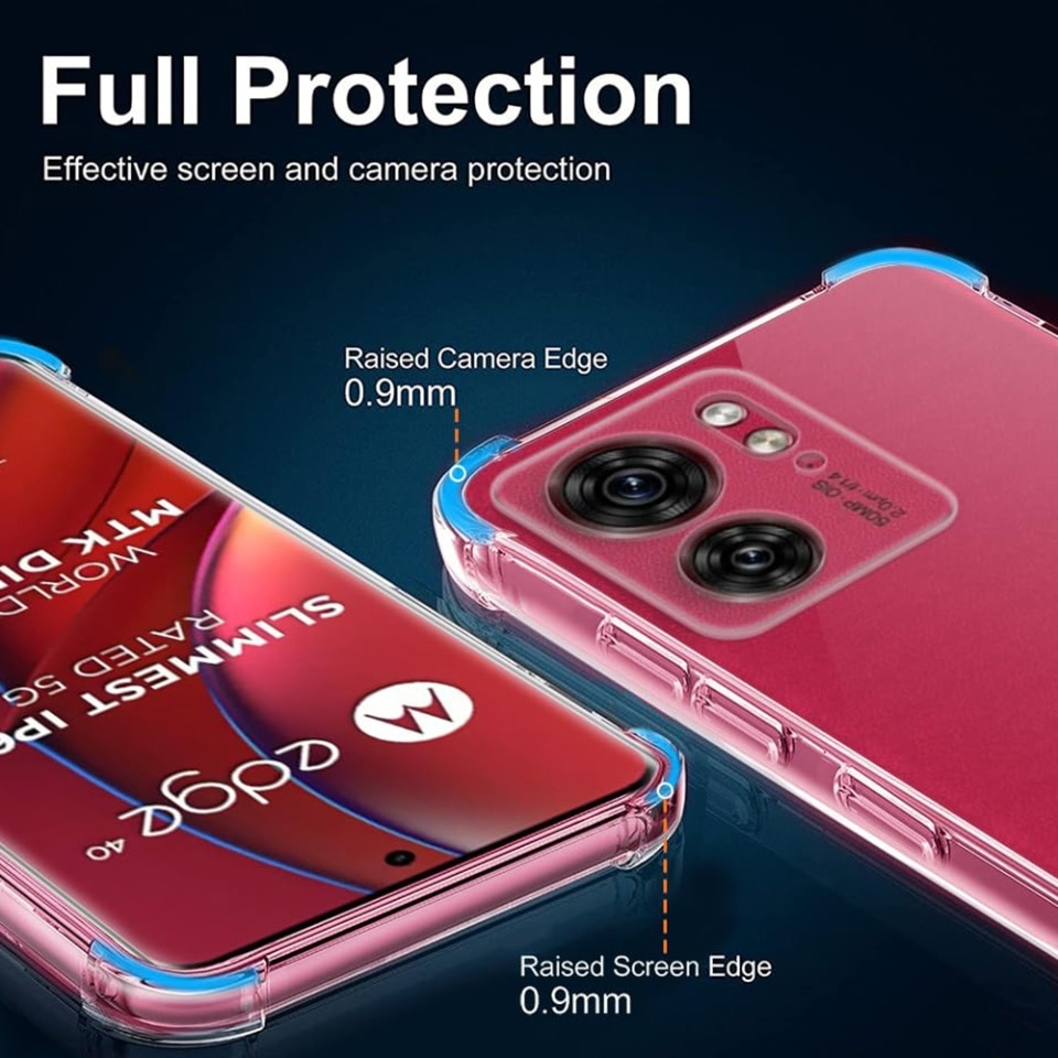 Husa pentru Motorola Edge 40 / Edge (2023), SKYDDAR INNOVATION, Shockproof Clear din Silicon Slim, Transparenta, set cu sticker