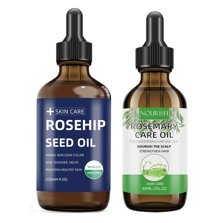 2 db-os kozmetikai olaj szett, Nourish, Rozmaring/Csipkebogyó, 60ml/120ml