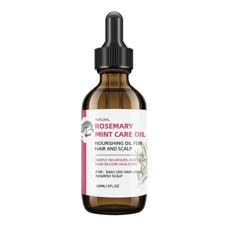 Ulei esential de ingrijire cu rozmarin si menta, 60ml, hranitor pentru par si scalp, utilizare zilnica