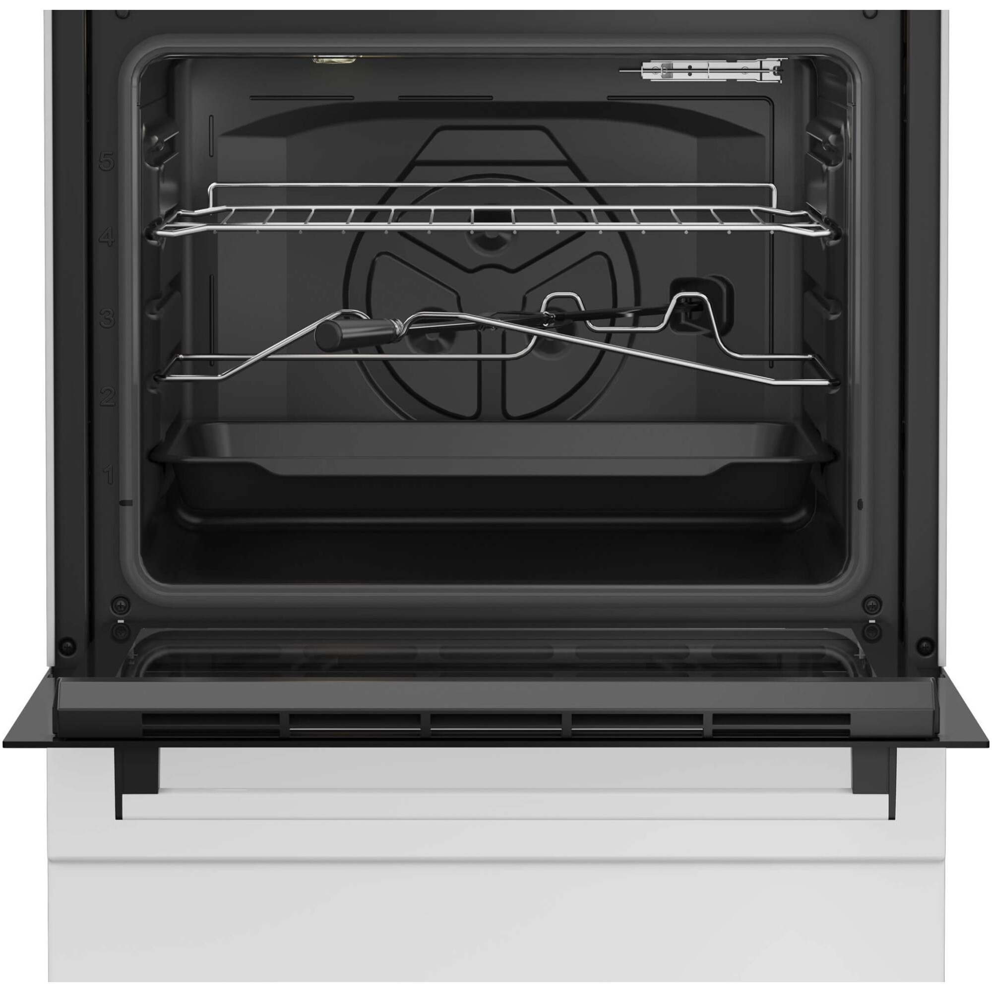 Aragaz Beko FBGT62110GWO, Gaz, 4 arzatoare, Safety Plus, Timer, Aprindere electrica plita/cuptor, Grill gaz, Arzatoare cu eficienta ridicata, 60 cm, Alb