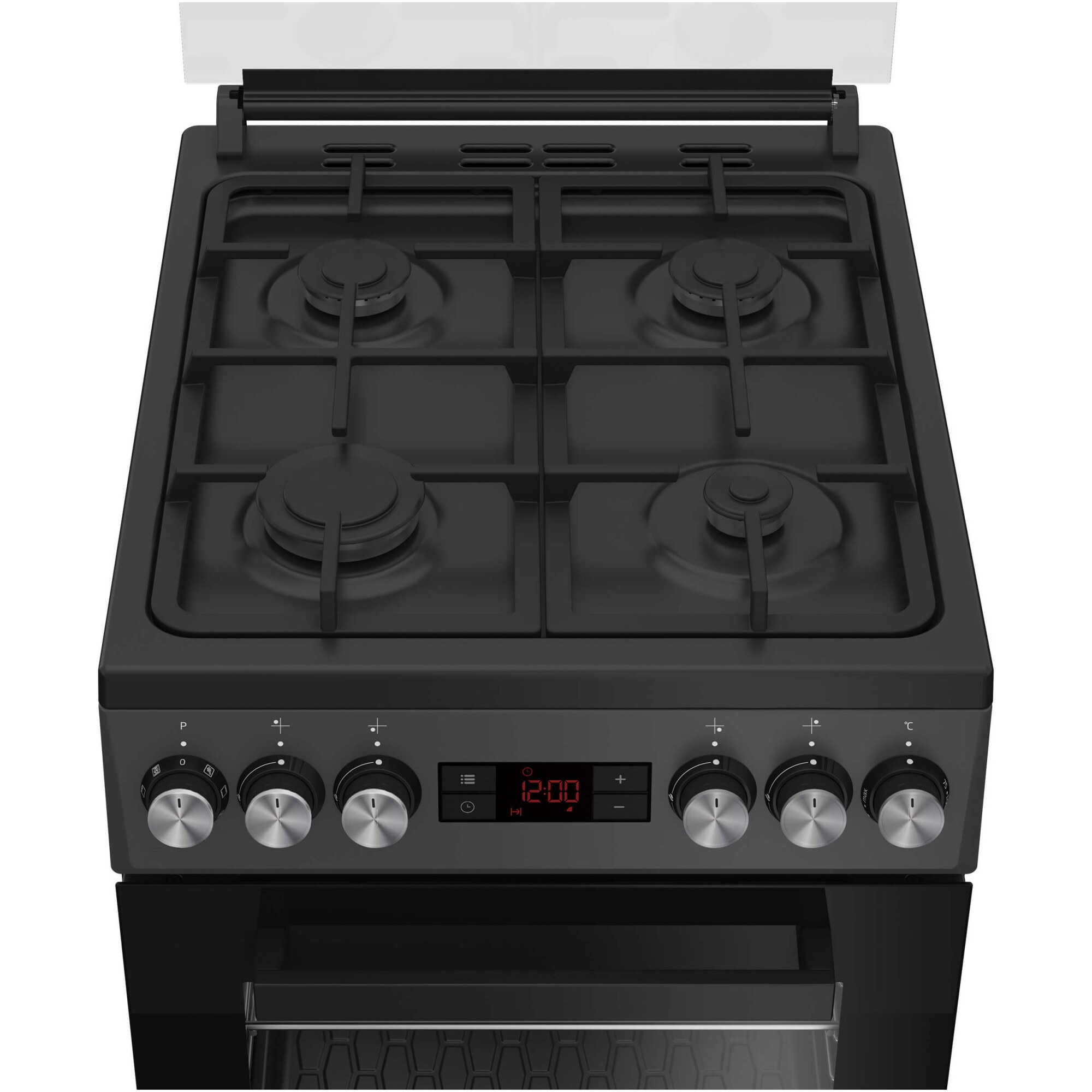 Aragaz Beko FSM52330NAO, Mixt, 4 arzatoare, Aprindere integrata, Grill electric, 8 functii, Clasa A, 50 cm, Antracit