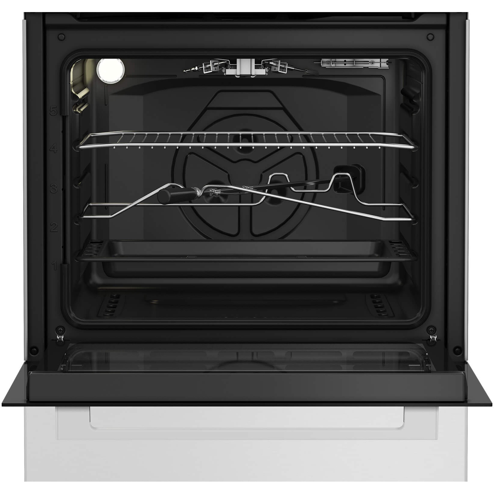 Aragaz Arctic ABGM6611DTTL, Gaz 4 arzatoare, Aprindere electrica plita/cuptor, Safety Plus, Grill gaz, Timer, Arzatoare cu eficienta ridicata, 60 cm, Alb