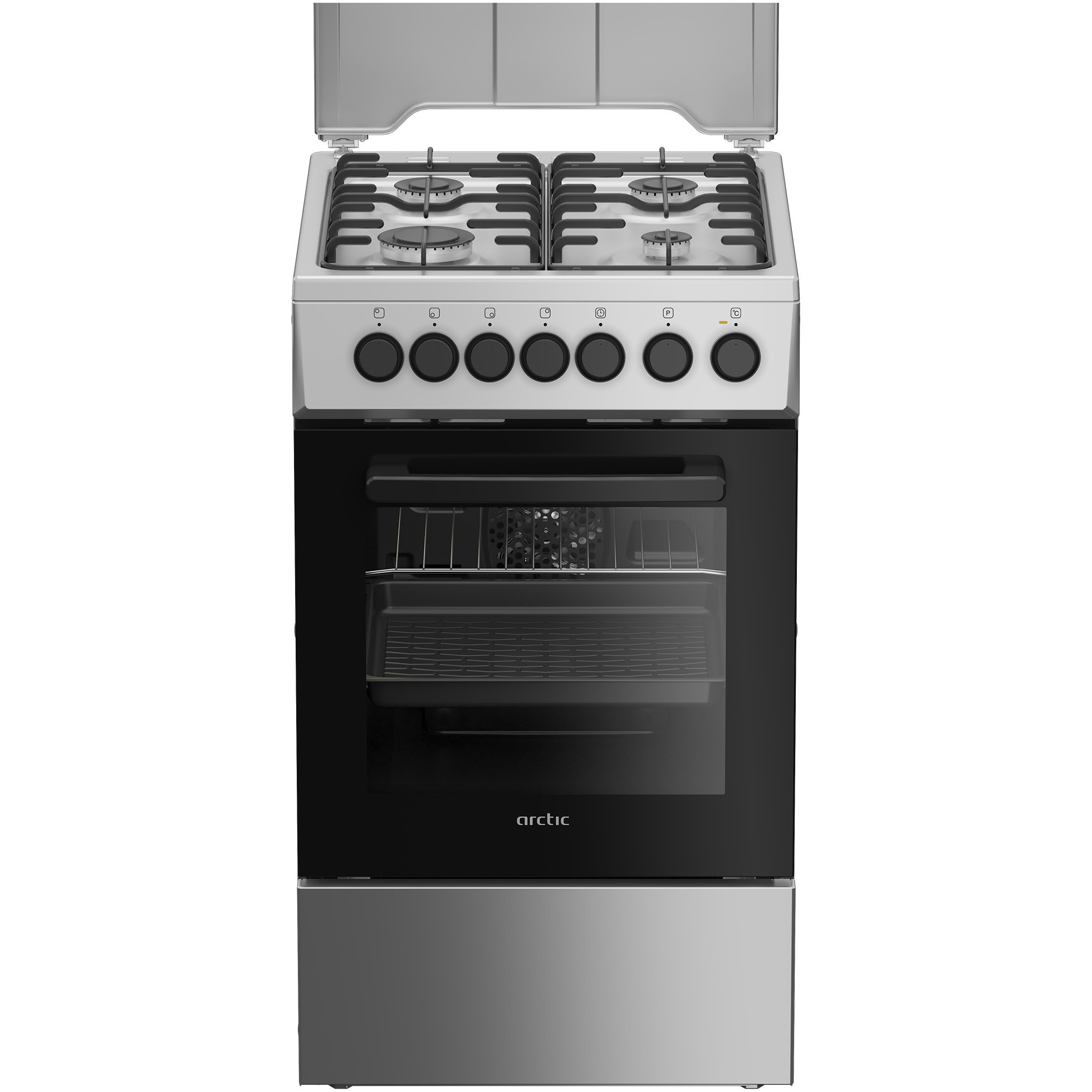 Aragaz Arctic AMG5612GTCLXN, Mixt, 4 arzatoare, Cuptor Electric, 8