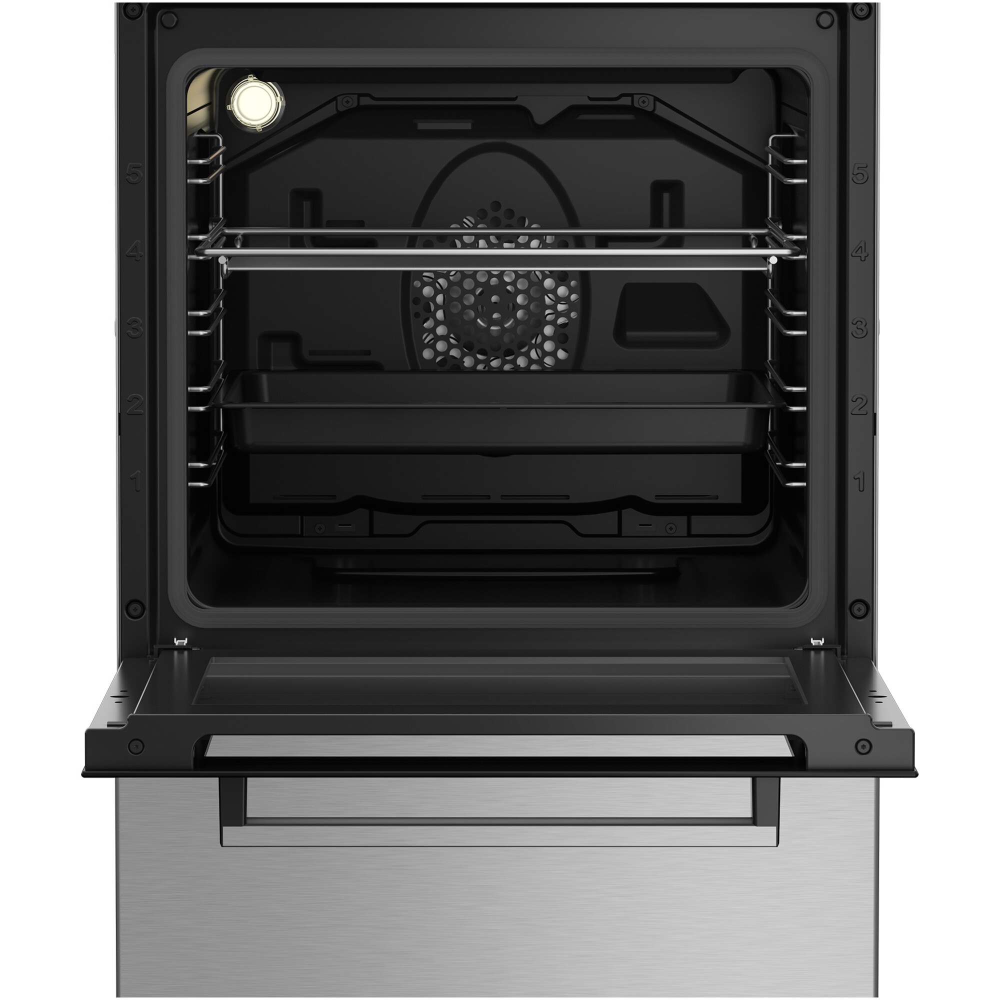 Aragaz Beko FSM52331TXDS, Mixt, 4 arzatoare, 3D cooking, Cuptor electric, High-Efficiency Gas Burner. Gatire asistata de abur, SteamShine Cleaning, 8 functii, 50 cm, Clasa A, Inox