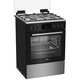 Готварска печка Beko FBSM62530DXMS, Комбинирана, 4 горелки, Вградено електрическо запалване, Чугунени решетки, Каталитично самопочистване, Грил, 3D готвене, Таймер, LED, 60 см, Inox