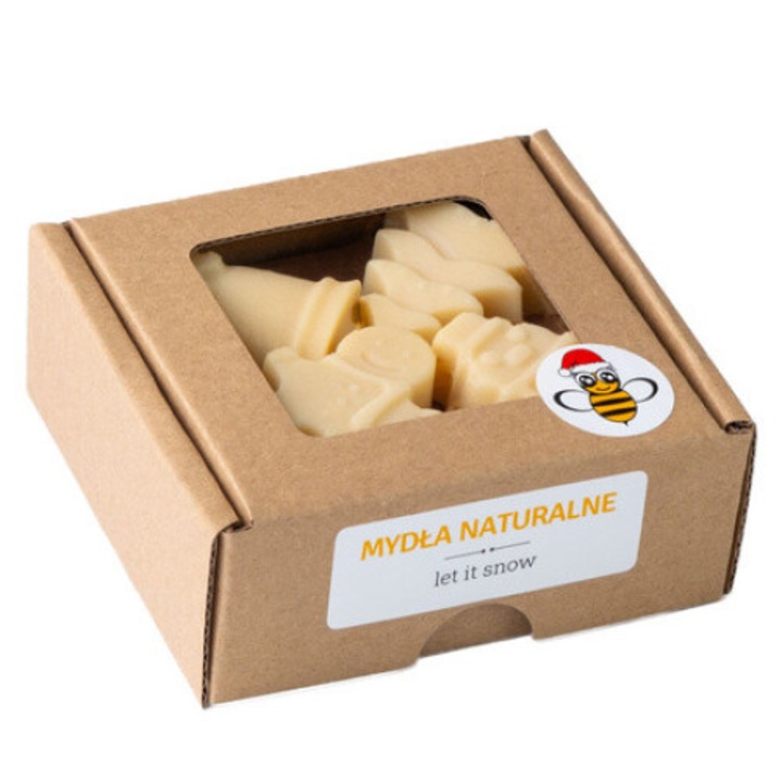 Комплект мини сапуни Let It Snow, Miodowa Mydlarnia, 35 г, със зехтин и масло от ший, Веган