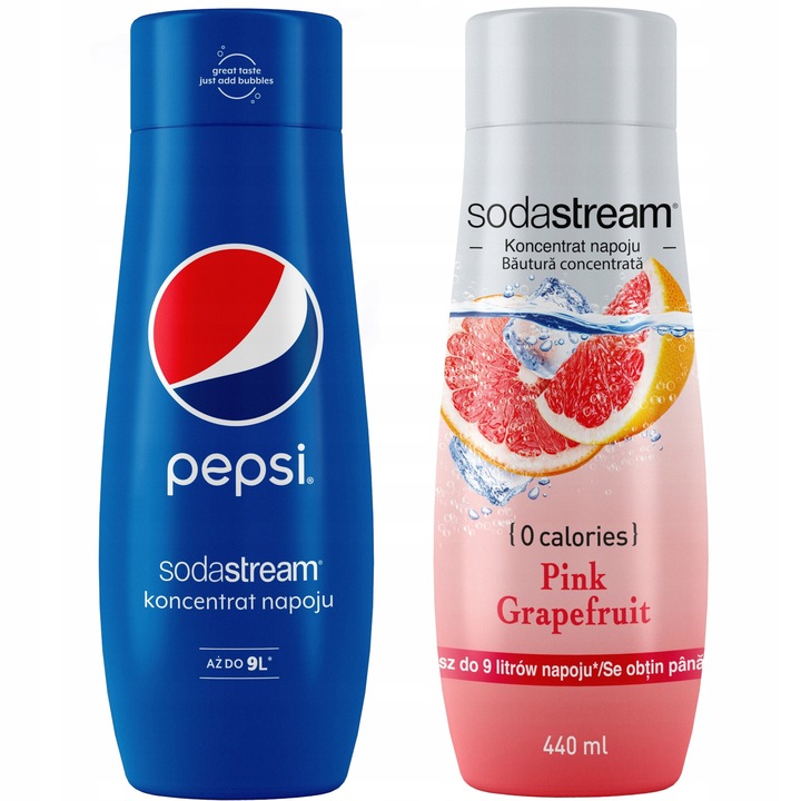 Set 2 concentrate SodaStream Pepsi + Grapefruit, 440ml, multicolor