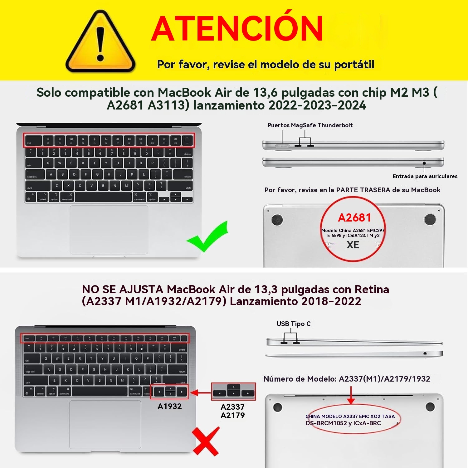 Husa pentru laptop, 13,6 inch, pentru MacBook Air A2681/3240, cristalina, material PVC. Rezistenta la cadere