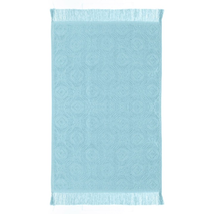 Тюркоаз Памучна кърпа Diamonds Flowers Ресни за кухня 60x40см