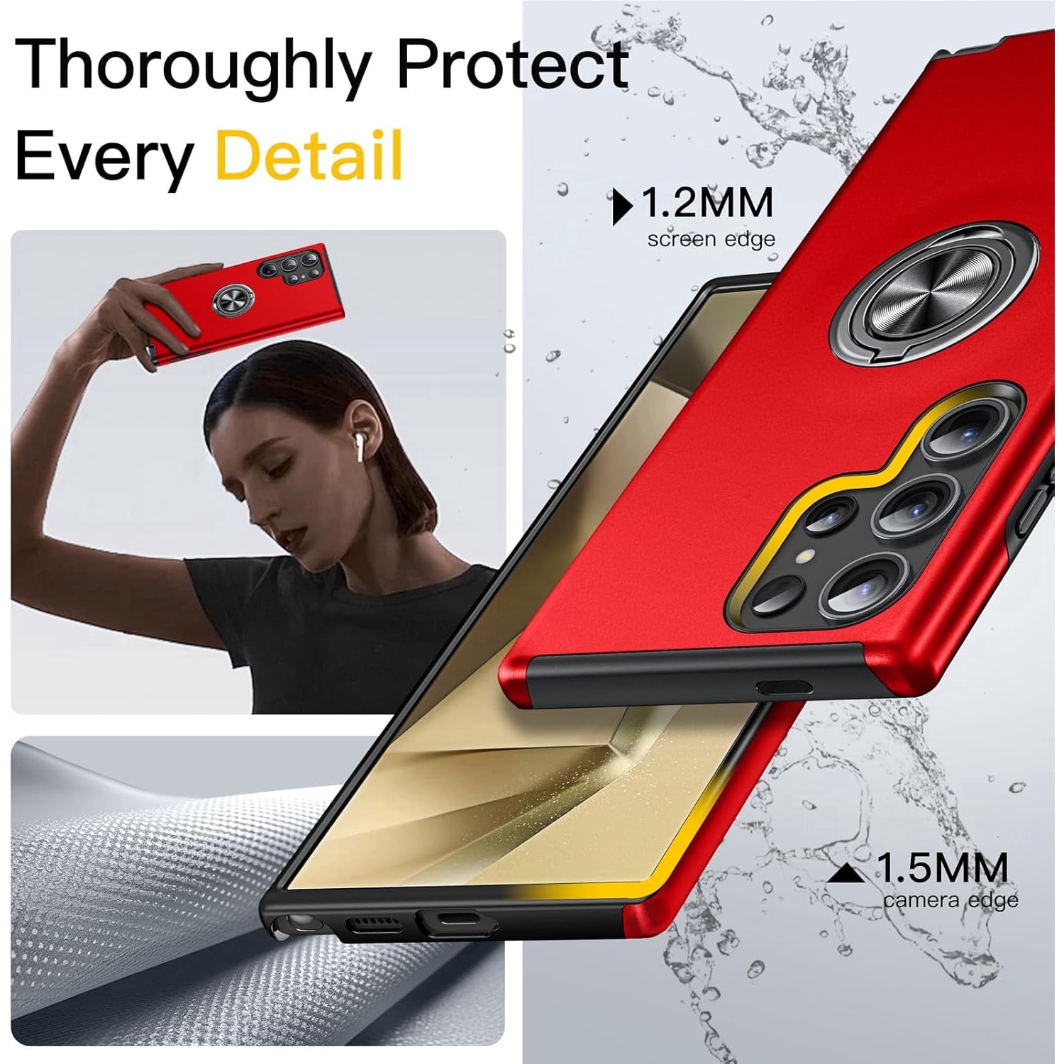Husă de protecție TYBO pentru Samsung Galaxy S26 Ultra, Antisoc, Kickstand, Roșie