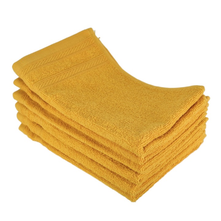 Set de prosoape de mana UNI terry galben 30x50 cm - 6 buc