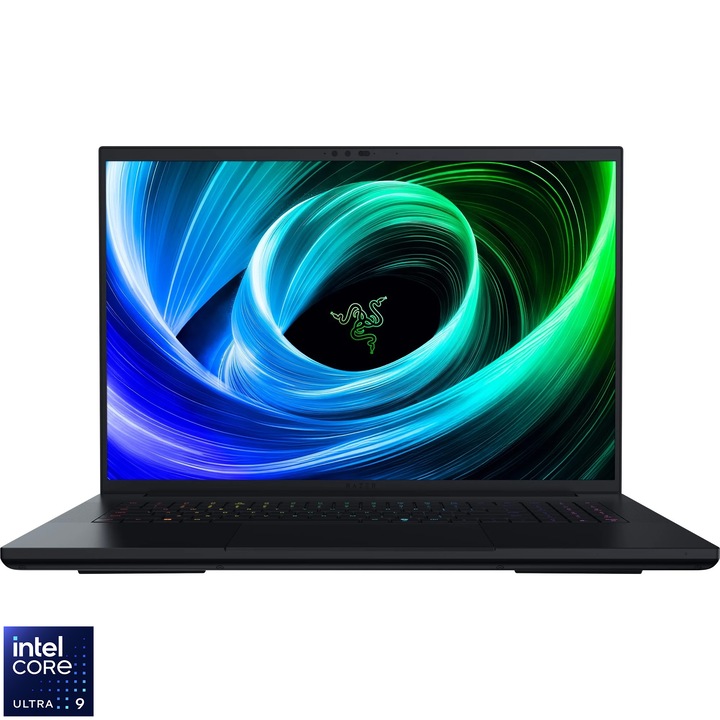 Лаптоп Gaming Razer Blade 18, с процесор Intel® Core™ Ultra 9 275HX до 5.4GHz, 18'', UHD+ 240Hz, FHD+ 440Hz, 32GB DDR5 RAM, 1TB SSD, NVIDIA® GeForce RTX™ 5070 12GB GDDR7, Windows 11 Home, Anodized Black