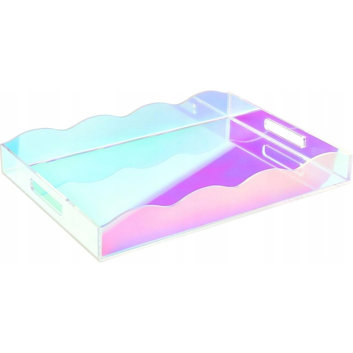 Tavă decorativă Westwing Elsa, opalescentă, 36x5x25cm