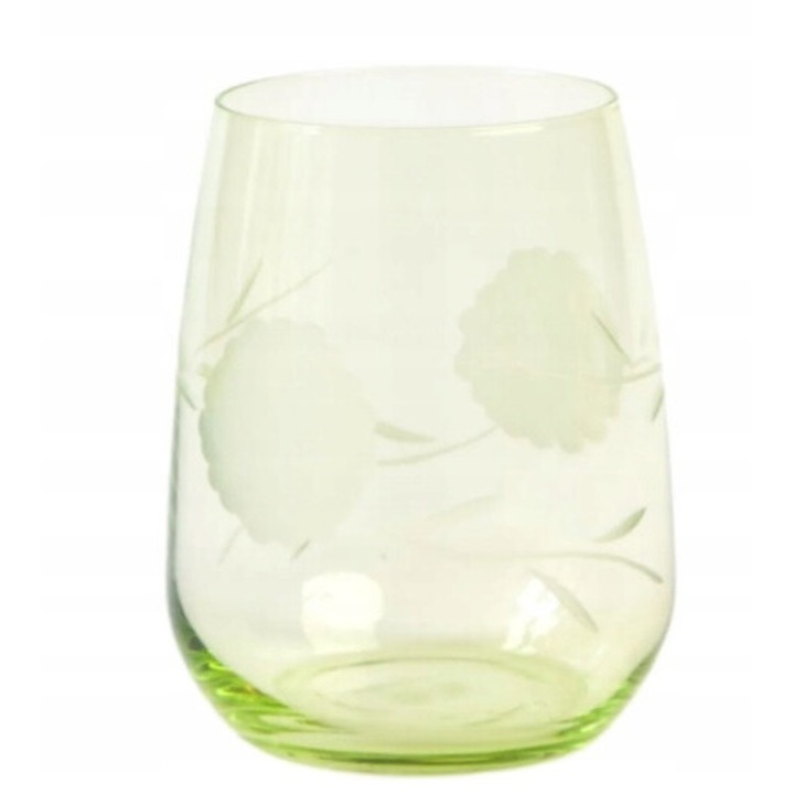 6 db orchidea mintás pohárkészlet, Villa Altachiara, zöld, 8,5x10,5cm, 300ml