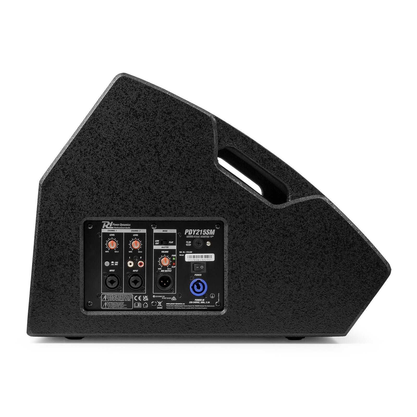 Monitor activ de scena, 15”, 400W RMS, negru, Power Dynamics PDY215SM
