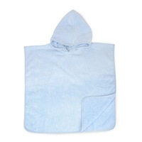 Poncho cu gluga, The One, 100% bumbac, Bleu deschis