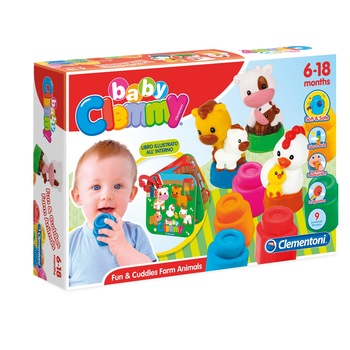 Set cuburi Baby Clemmy – Farm animals, 9 piese Set cuburi Baby Clemmy – Farm animals, 9 piese