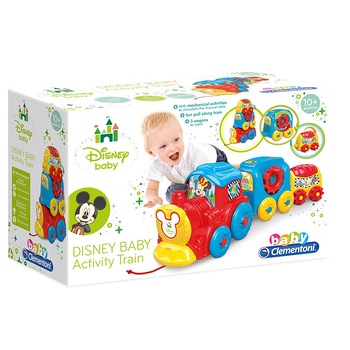 Jucarie Baby Clementoni - Disney Mickey Mouse, Tren de stivuit Jucarie Baby Clementoni - Disney Mickey Mouse, Tren de stivuit