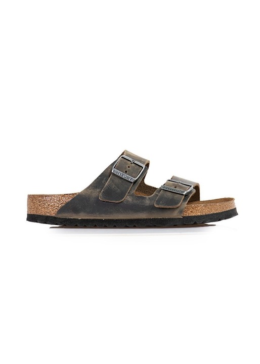 Papuci Birkenstock, Piele naturala, Gri, Gri, 48