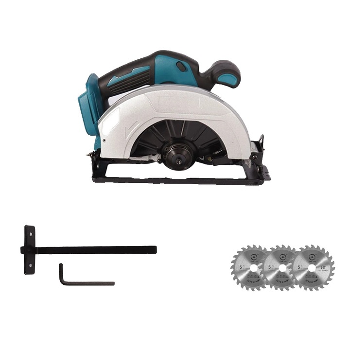 Fierastrau circular electric, 180mm, 5000 RPM, cu 3 lame, pentru taiere lemn, PVC, MDF, piatra, ceramica