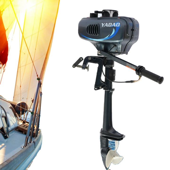 Мотор за лодка, 3.5HP, 12km/h, ръчен старт, 83x18x16cm, тегло 13kg