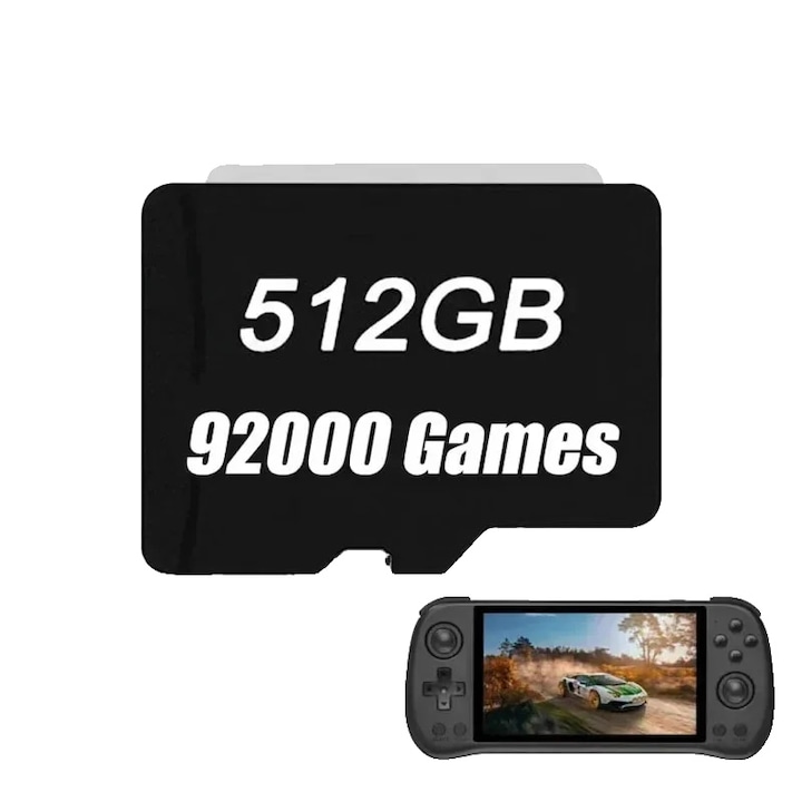 Card TF 512GB, Powkiddy, pentru console de jocuri retro, 92000 jocuri