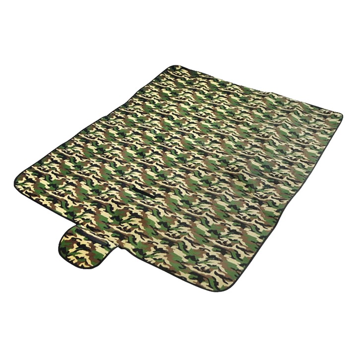 Saltea picnic pliabila camuflaj, borseta, 180x150cm, bumbac
