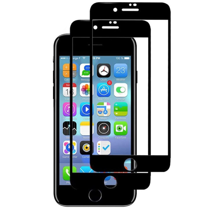 2 db Full Cover Glass védőfólia készlet, amely kompatibilis az iPhone 7 / iPhone 8 Premium 3D telefonnal Asahi Japan biztonsági üveggel, Joyshell, fekete