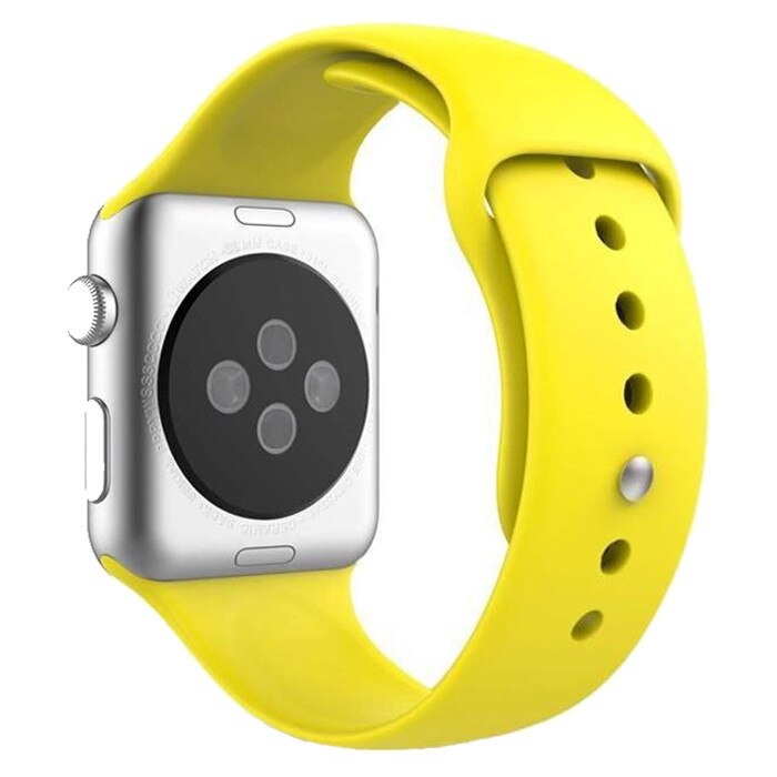 Curea iUni pentru Apple Watch 42 mm, Silicon, Yellow