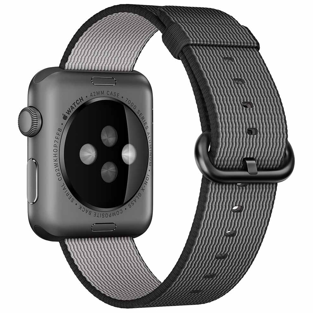 Curea iUni pentru Apple Watch 38 mm, Woven Strap, Nylon, Electric Gray