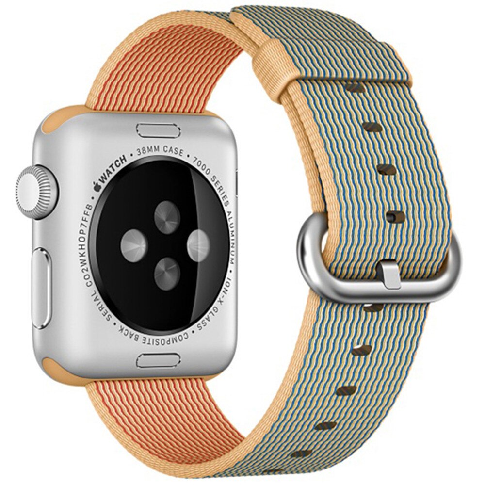 Curea iUni pentru Apple Watch 38 mm, Woven Strap, Nylon, Gold/Gray