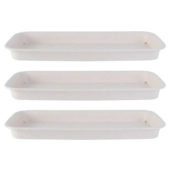 Set 3 tavi pentru ghivece, plastic, rezistente, multicolor, 21x8.5x2.5cm-40x14.3x3.2cm