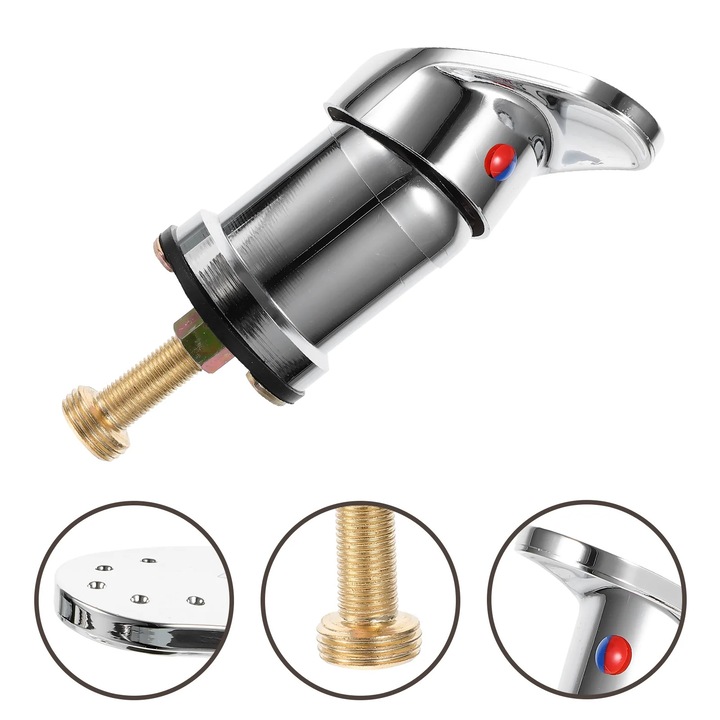 OEM Fodrász csaptelep, réz, ezüst, 11x8,2x6cm