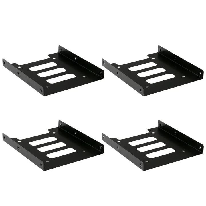 Стойка за твърд диск YANYXR 3.5 инча метална черна 12x10x1.5cm комплект 4 бр