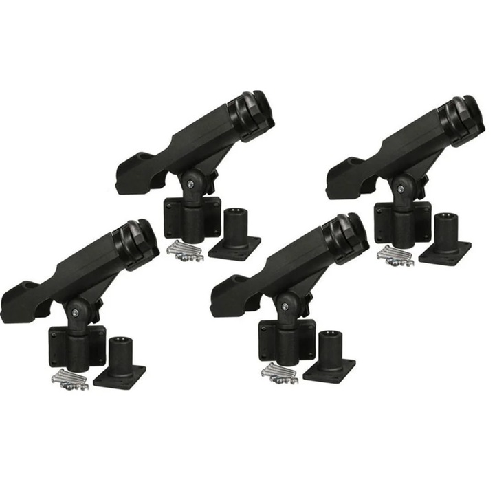 Suport lansete rotativ 360° pentru barca kayak yacht, nylon inox, 23.5x14x3cm, set 4 buc