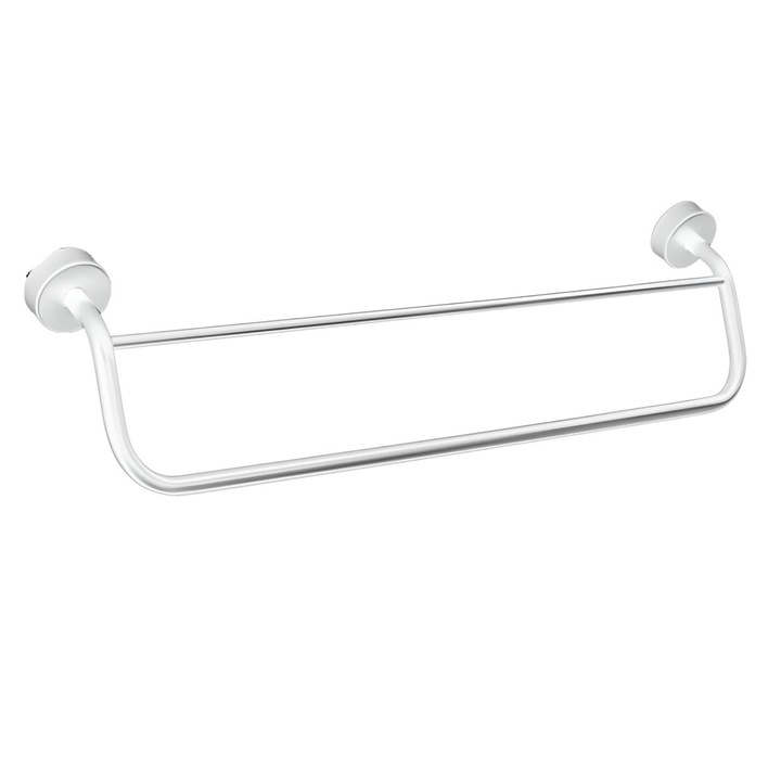 Törölközőtartó Kapitan Moderno, dupla, 600 mm, fehér matt