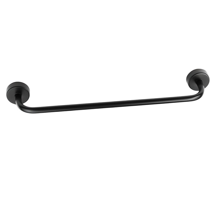 Suport prosoape, Kapitan, Moderno, Single, 300 mm, Negru Mat
