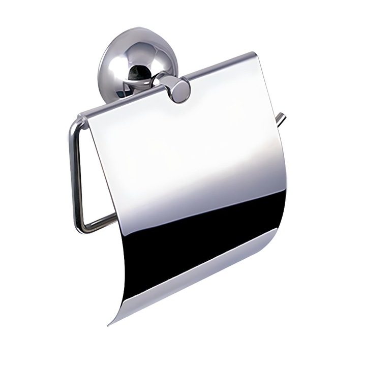 WC-papír tartó Kapitan Classico, Fedővel, Inox, Króm