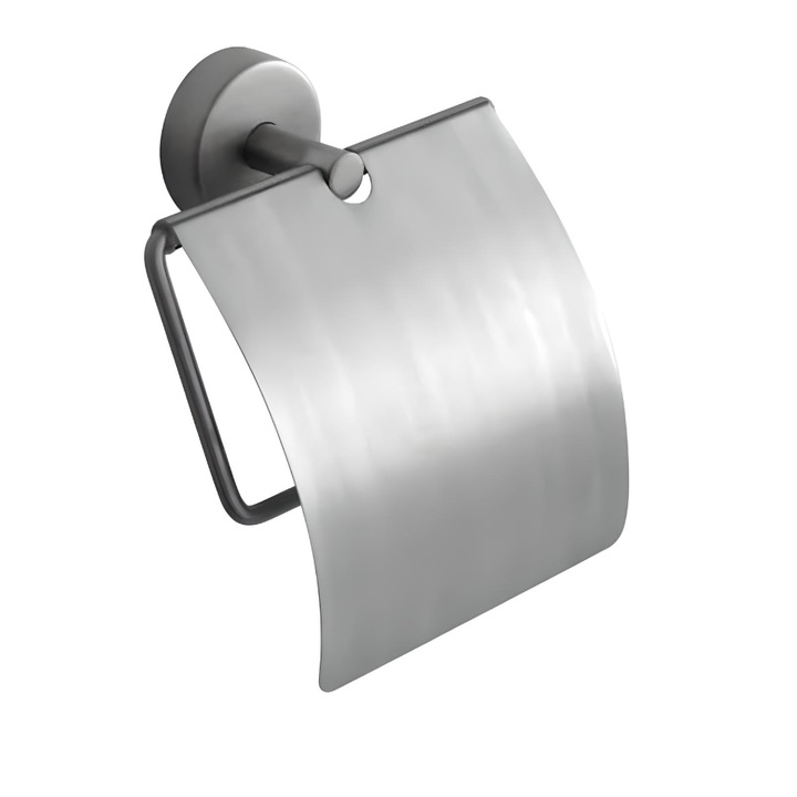 WC-papír tartó Kapitan Moderno, Fedővel, Inox, Szatén
