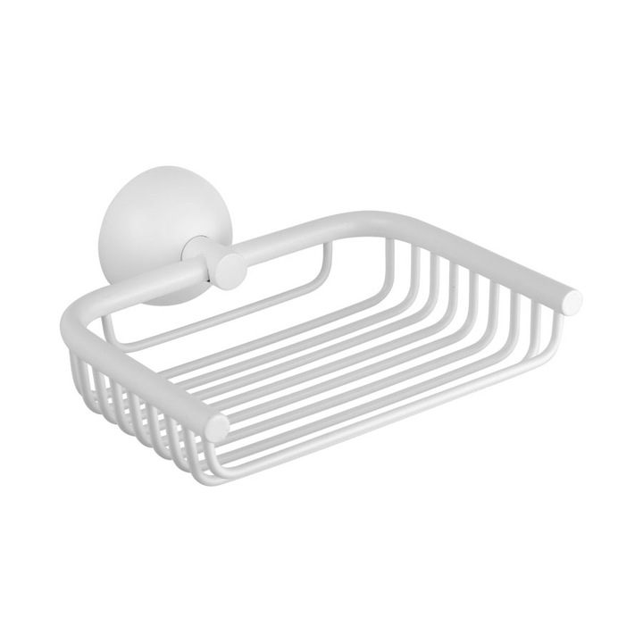 Szappantartó Kapitan Classico, hálós, rozsdamentes acél, fehér matt