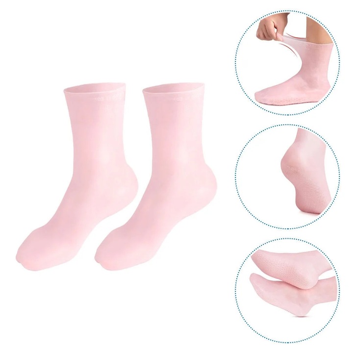Set 1 pereche de sosete hidratante pentru picioare, uscate, crapate, pentru femei
